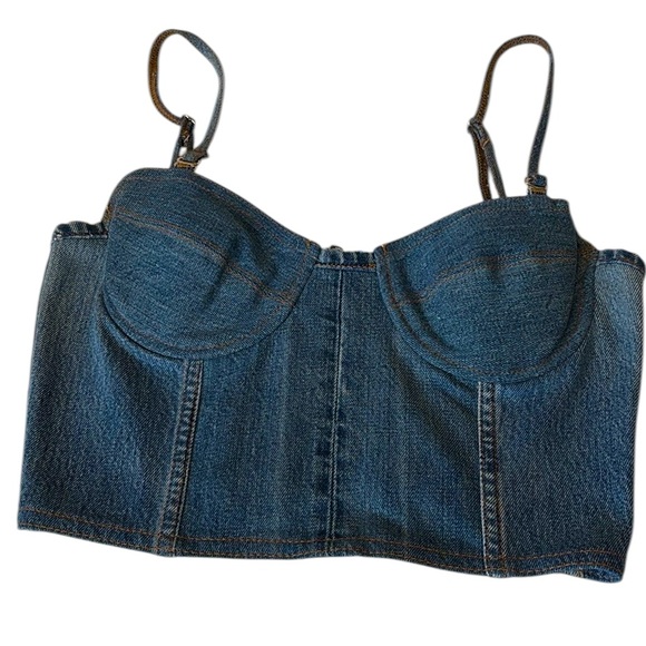 RE/DONE Revolve X Levi’s Vintage Reworked Denim Bustier Corset Top, M - Picture 2 of 9